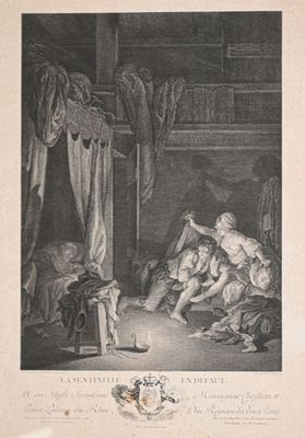 a picture of a drawing of a man and a woman in a room
