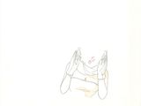 a drawing of a woman laying on a bed