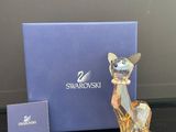 Figurine de chat en cristal Swarovski avec coffret et carte