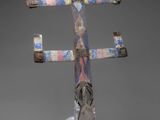 an image of a sculpture of a telephone pole on a gray background