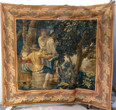 an image of a painting of a man and woman in a wooded setting