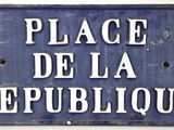 a blue sign that says place de la republique on it