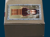 a clock that is on the side of a refrigerator