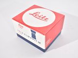 a red and white box with a logo on it