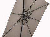 a white umbrella with a black pole on a white background