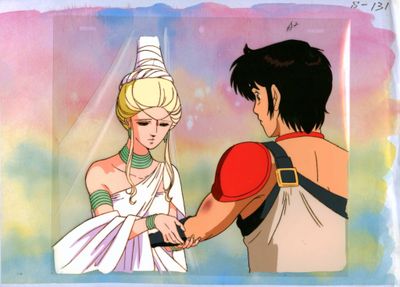 an image of a cartoon of a man holding a woman ' s hand