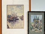 une photo d'une photo représentant un bateau et une photo d'un château