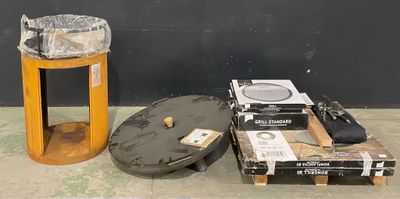 a table that has a lot of different items on top of it