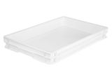 a clear plastic tray with a handle for storing items