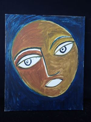 une image représentant un tableau représentant un visage sur fond noir