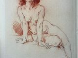 an image of a drawing of a woman sitting on the ground