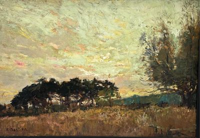 Alfred T. BASTIEN (1873-1955). Paysage au crépuscule.