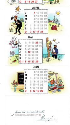 un dessin représentant un calendrier orné de photos de personnes