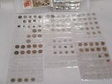 a table with a lot of coins on top of it