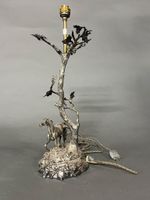 Lampe en bronze argenté représentant un cheval au pied d'un … (photo 3)