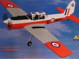 a red and white airplane with a man in the cockpit