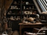 une photo d'un salon avec beaucoup d'objets posés sur la table