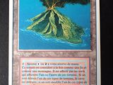 une photo d'une carte sur laquelle figure l'image d'un volcan