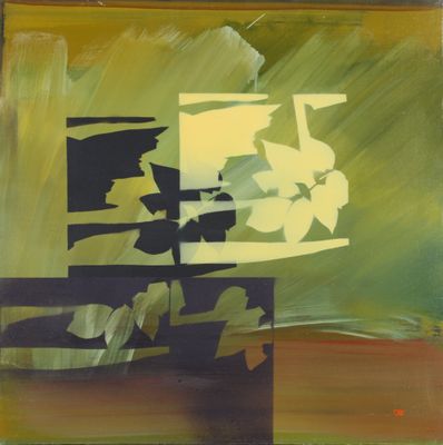 an image of a painting of a yellow and green background