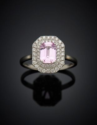 a pink tourmaline and diamond ring