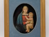a painting of a woman holding a baby in her arms