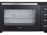 une image d'un grille-pain four noir sur fond blanc