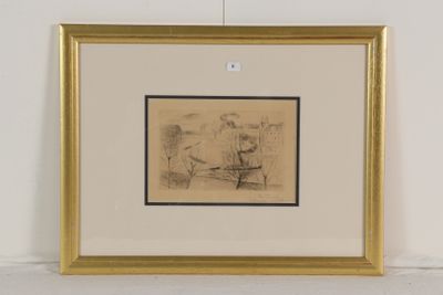 dessin représentant un homme et une femme assis sur un banc devant un immeuble