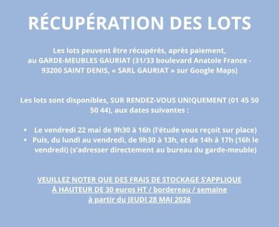 Conditions DE RÉCupÉRation Des Lots