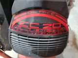 a red and black engine on a red and black motorcycle