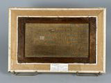 a painting of a brown and white frame with a brown border