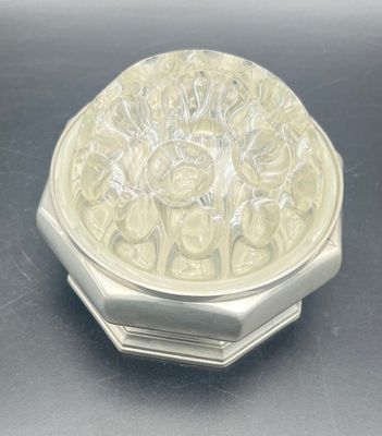an image of a silver plate with a design on it