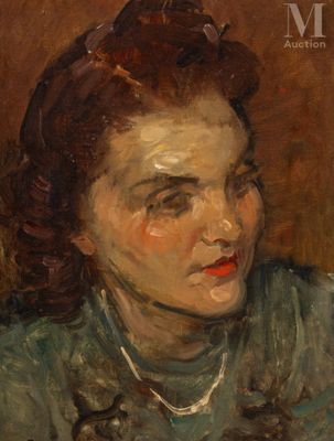 an image of a painting of a woman in a green dress