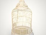 an image of a white birdcage sitting on top of a table