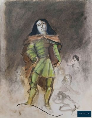 une image représentant un tableau d'un homme vêtu d'une tenue verte