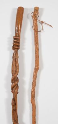 Lot de deux cannes comprenant : - Photo 1