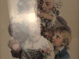 painting of a group of men and women with a child