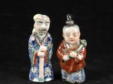 paire de figurines chinoises représentant un homme et une femme