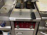 a kitchen with two stoves and a dishwasher in it
