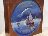a picture of a picture of a sailboat in the water