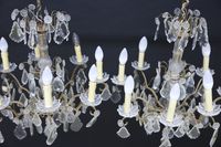 Paire de lustres corbeille à huit bras de lumière en bronze … (photo 2)