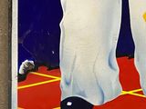 a picture of a painting of a man holding a tennis racket