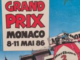 une affiche représentant une voiture de course au bord de la route