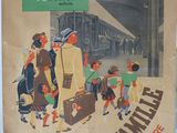 une affiche accrochée au mur d'une gare