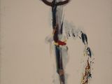 a painting on the wall of a room with a painting on it