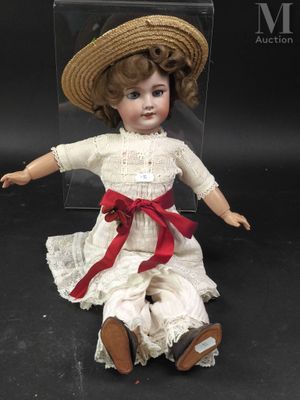 Robe Ancienne Pour Poupée Jumeau 50-55 Cm, Avec Chapeau, époque 1910, France