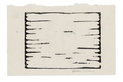 a black and white drawing of a square on a piece of paper