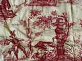 une image représentant un tissu à motif « toile » rouge et blanc