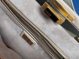 a close up of a handbag with a zipper on the inside