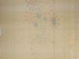 a drawing of a vase with flowers in it on the wall