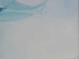 watercolor painting of a person skiing down a snowy slope